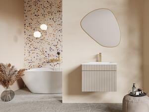 Mensola bagno 70x90 h cm in acciaio oro e mensole bianche - Multipla