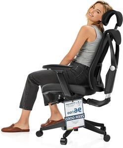 Sedia da ufficio - Sedia ergonomica - Sedia da ufficio regolabile - Sedia ergonomica per la schiena - Sedia da ufficio nera