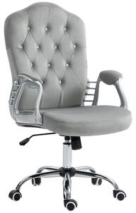 Sedia da ufficio ergonomica – Sedia girevole con funzione oscillante e altezza regolabile, color grigio chiaro