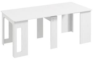 HOMCOM Tavolo da pranzo pieghevole e allungabile, in truciolato, 60-180 x 85 x 75 cm, Bianco | Aosom Italy