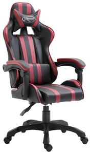 Sedia da gaming – Sedia per videogiochi – Sedia da ufficio – Schienale regolabile – Imbottitura in ecopelle rossa ergonomica