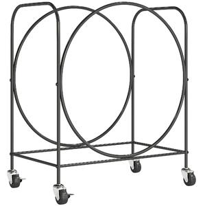 Outsunny Portalegna Metallico per Camino con Ruote, per Interno ed Esterno 51x30x60 cm Nero | Aosom Italy