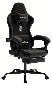 Sedia ergonomica da gaming - Sedia da ufficio - Sedia da gioco - Seduta nera - Sedia da corsa