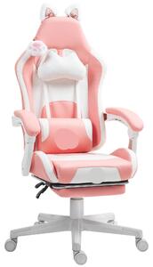 Sedia da gaming con poggiapiedi, sedia da ufficio, ergonomica, regolabile, inclinabile fino a 135°
