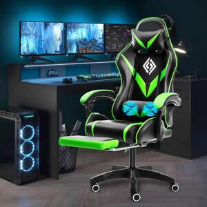 Sedia da massaggio per videogiochi - Sedia per videogiochi - Sedia per simulatori di guida - Sedia da ufficio con poggiapiedi - Sedia da ufficio ergonomica