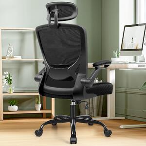 Sedia da ufficio ergonomica – Sedia da ufficio con rivestimento in mesh traspirante, altezza regolabile e poggiatesta
