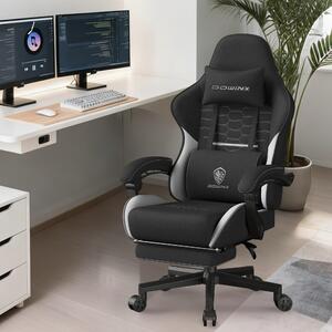 Sedia ergonomica da gaming - Sedia da ufficio - Sedia da gaming - Sedia da lavoro - Disponibile in nero e bianco - Con braccioli regolabili in 3D