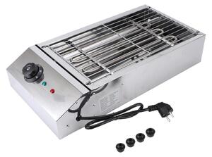 Griglia elettrica in acciaio inossidabile, 2800 W, senza fumo, regolazione della temperatura da 50 a 300 °C, griglia rimovibile per uso interno ed esterno