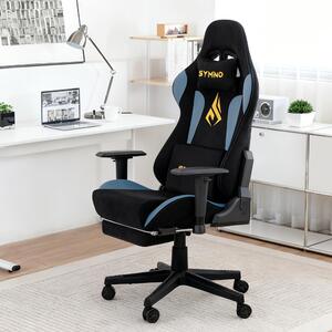 Sedia da gaming - Sedia da ufficio - Sedia da lavoro - Sedia per PC - Sedia girevole - Design ergonomico - Poggiapiedi regolabile
