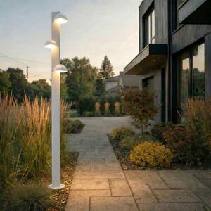 Lampada LED da esterno Lucande Velira, grigio chiaro, 220 cm, a 3 luci Velira, Alluminio / Grigio / Zincato, Metallo, Moderno