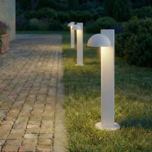 Lampione a LED Lucande Velira, grigio chiaro, 77 cm, 1 lampada, IP44 Velira, Alluminio / Grigio / Zincato, Metallo, Moderno