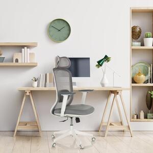 OFFICE Sedia da ufficio professionale MIKEO G, rivestita in tessuto/rete, colore grigio