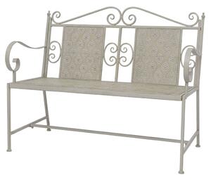 Panchina da Giardino 115 cm in Acciaio Grigia