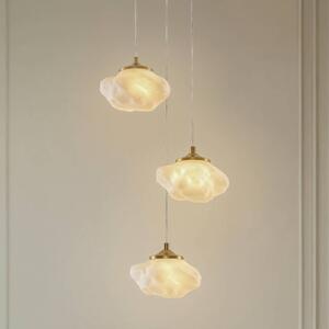 Lampada a sospensione Piatra Lindby, dimmerabile, Bianco / Opale, Soggiorno / Sala da pranzo, Vetro, Moderno, Lampada a sospensione