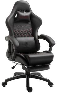 Sedia da ufficio - Sedia da lavoro - Sedia da gaming - Sedia da ufficio con poggiapiedi - Supporto lombare - Ecopelle