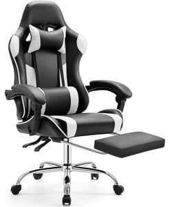 Sedia ergonomica da gaming - Sedia da ufficio - Sedia per computer - Nera - Sedia da gaming - Altezza regolabile