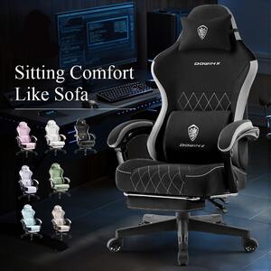 Sedia da gaming - Sedia per videogiochi - Sedia da ufficio - Sedia da corsa - Sedia ergonomica nera - Schienale regolabile