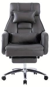 Sedia girevole ergonomica - Sedia da gaming - Sedia da ufficio - Poltrona relax - Grigia - Schienale regolabile fino a 155°