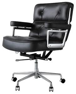 Sedia da ufficio ergonomica con schienale alto - Sedia girevole per computer con rivestimento in pelle - Colore nero