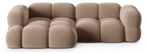 Divano angolare marrone (con penisola a sinistra/con chaise lounge) con rivestimento in velluto Loretto – Cosmopolitan Design