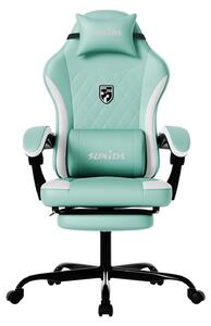 Sedia da gaming - Sedia da ufficio - Sedia da corsa - Accessorio per computer - Sedia da lavoro - Verde menta - Imbottitura in memory foam per un comfort ottimale