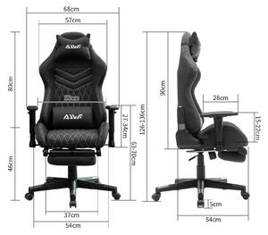 Sedia da gaming - Sedia per videogiochi - Sedia da ufficio - Sedia per computer - Sedia - Nera - Seduta con molle insacchettate