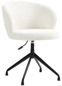 Sedia da ufficio ergonomica – Sedia girevole in stile scandinavo con rivestimento in bouclé e altezza regolabile