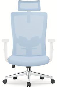 Sedia da ufficio ergonomica - Poggiatesta e supporto lombare regolabili - Sedia girevole - Inclinabile fino a 135°