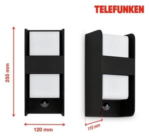 Telefunken 321105TF-Applique da esterno con sensore 1xE27/12W/230V IP44 nero