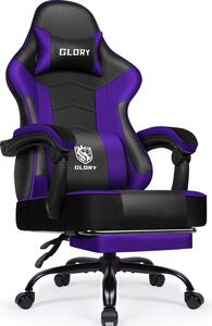 Sedia da gaming e sedia da ufficio, traspirante, ergonomica, regolabile, girevole, con poggiapiedi
