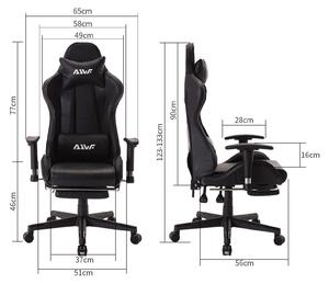 Sedia da gaming – Modello racing, sedia da ufficio con supporto lombare e poggiapiedi
