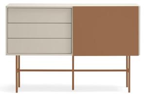 Cassettiera bassa con ante scorrevoli in mattone/beige 140x91 cm Nube - Teulat