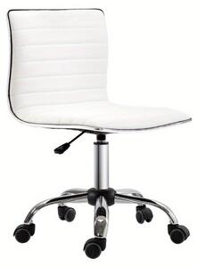 Sedia da ufficio – Sedia ergonomica – Altezza seduta regolabile – Bianca – Struttura in metallo – Imbottitura in spugna – Senza braccioli