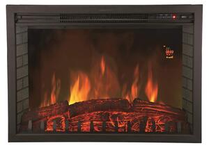 Camino elettrico da incasso con effetto fiamma LED - 2000 Watt - 76x54x23 cm - Acciaio e vetro
