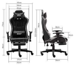 Sedia da gaming – Sedia da ufficio in stile auto da corsa, con imbottitura in memory foam e poggiapiedi