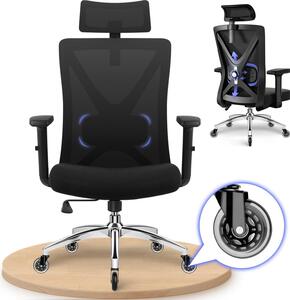 Sedia da ufficio ergonomica - Braccioli e poggiatesta regolabili - Sedia girevole - Capacità di carico fino a 200 kg