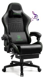 Sedia ergonomica da gaming - Sedia da ufficio - Sedia per PC - Sedia da gamer - Sedia da lavoro - Verde - Con poggiapiedi