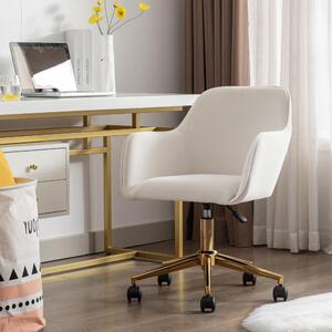 Sedia da ufficio - Sedia per ufficio - Sedia da lavoro - Sedia girevole - Sedia con altezza regolabile - Rivestimento color avorio