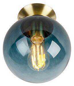 Lampada da soffitto intelligente in ottone con vetro blu oceano incl. Wi-Fi ST64 - Pallon
