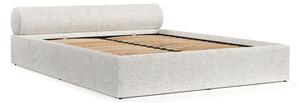 Letto matrimoniale imbottito color crema con contenitore e rete inclusi 180x200 cm Solvo – Maison de Rêve