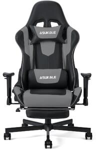 Sedia da gaming, sedia da ufficio – Sedia ergonomica in ecopelle con poggiapiedi e supporto lombare