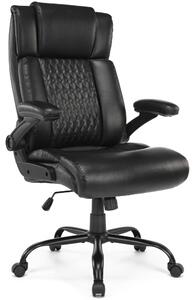 Sedia da ufficio con seduta ampia – Sedia ergonomica – Braccioli pieghevoli – Rivestimento in (PU)