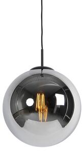 Lampada a sospensione smart nera con vetro fumé 30 cm incl. Wifi ST64 - Pallon