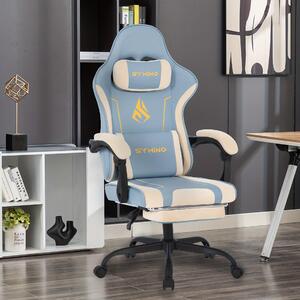 Sedia da gaming – Sedia da ufficio ergonomica con funzione massaggio e seduta in lattice – Blu