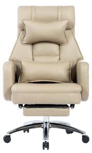 Sedia ergonomica da ufficio - Sedia da scrivania - Sedia da lavoro - Sedia da direttore - Sedia girevole - Beige chiaro