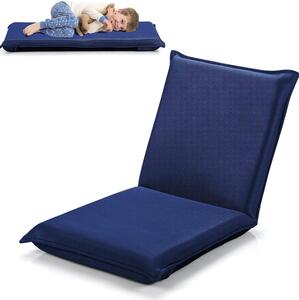 Poltrona pieghevole con schienale regolabile in 6 posizioni, poltrona con funzione reclinabile, poltrona imbottita (blu scuro)