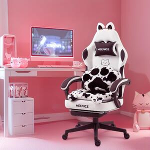 Sedia da gaming – Design ergonomico – Con poggiapiedi regolabile – Peso massimo supportato: 158 kg – Colore: bianco
