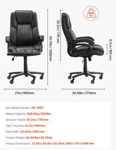 Sedia da ufficio - Sedia per ufficio - Sedia ergonomica - Sedia da gaming - Poltrona - Schienale regolabile fino a 135°