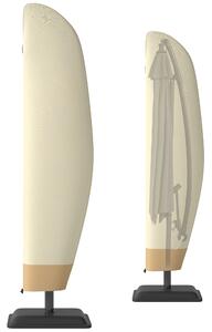 Outsunny Copertura per Ombrellone 3x3 m Impermeabile, Custodia Copri Ombrellone a Sbalzo con Cerniera e Laccio, Beige
