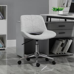 MODFU sedia da ufficio girevole a 360° sedia girevole stabile/sedia da scrivania senza braccioli, sedia lounge con schienale, grigio chiaro